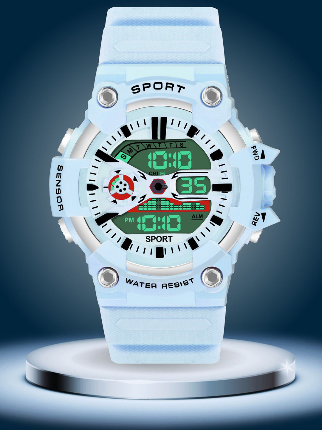 ON TIME OCTUS Kids Dial & Silicon Straps Digital Watch DIGI-034 SKY BLUE