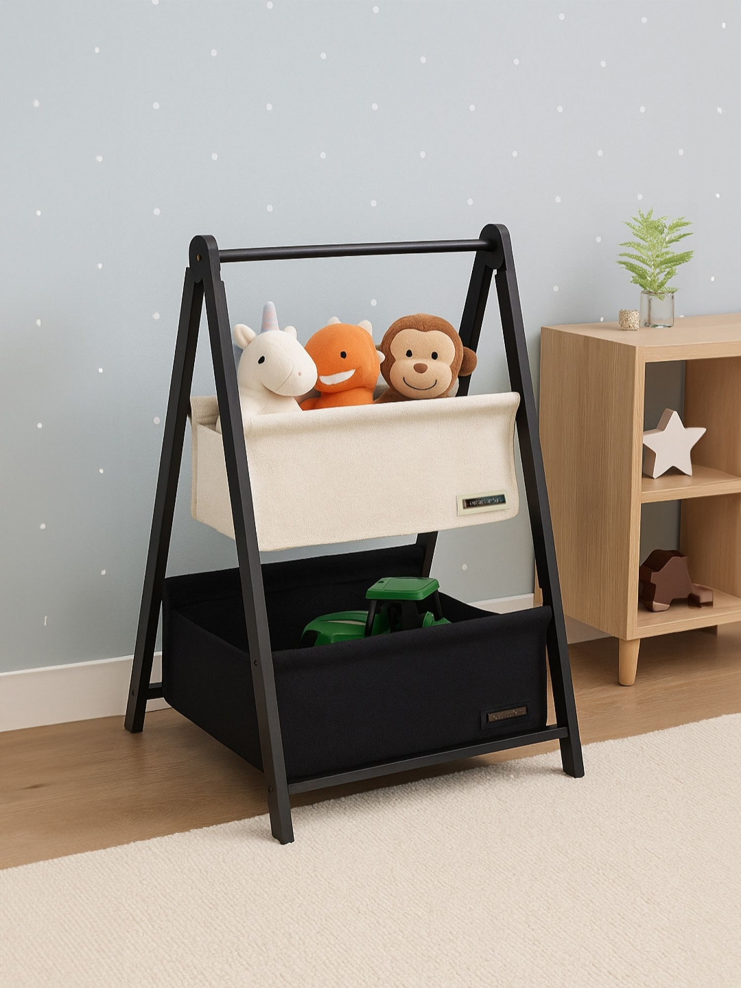 OBSESSIONS Black & White Large  Foldable Laundry Storage Basket