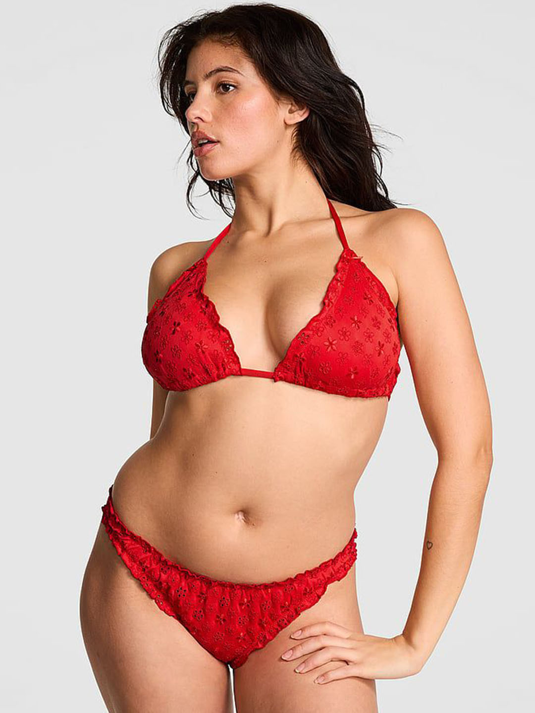 Victoria's Secret PINK by Frankies Bikinis Hudson Eyelet Cheeky Bikini Bottom