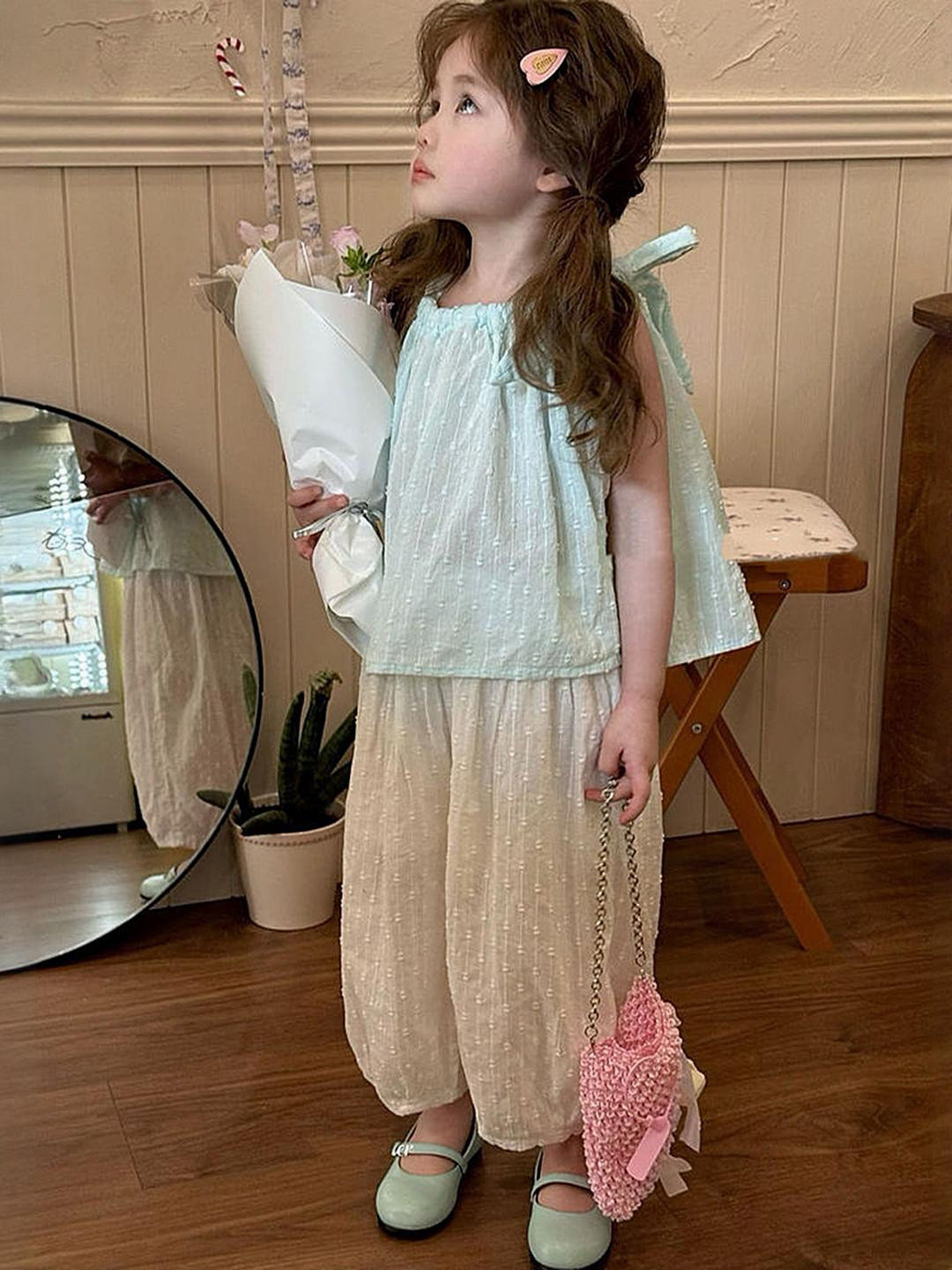 LULU & SKY Girls Pure Cotton Top & Loose Pants