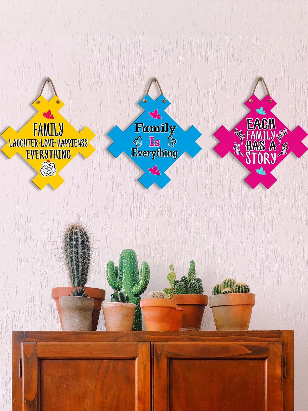 Arpita Crafts 3 Peices Quoted Wooden Wall Hanging