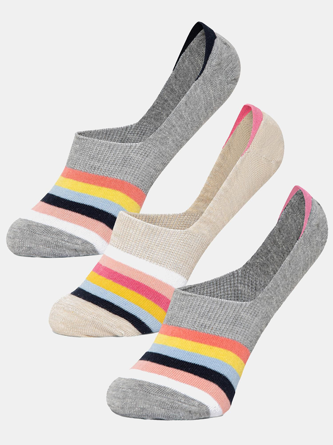 Bodycare Women Set Of 3 Loafer Length Cotton Blend