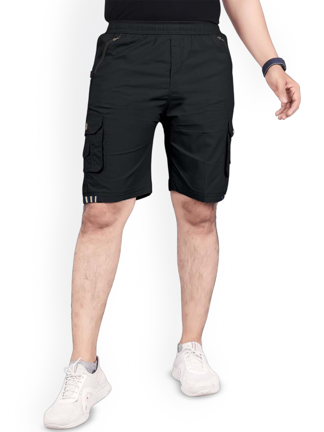 MARUTI ENTERPRISE Men Mid-Rise Pure Cotton Cargo Shorts