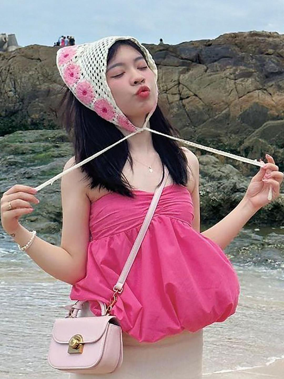 StyleCast Women Tube Ruffles Top With Bubble Hem