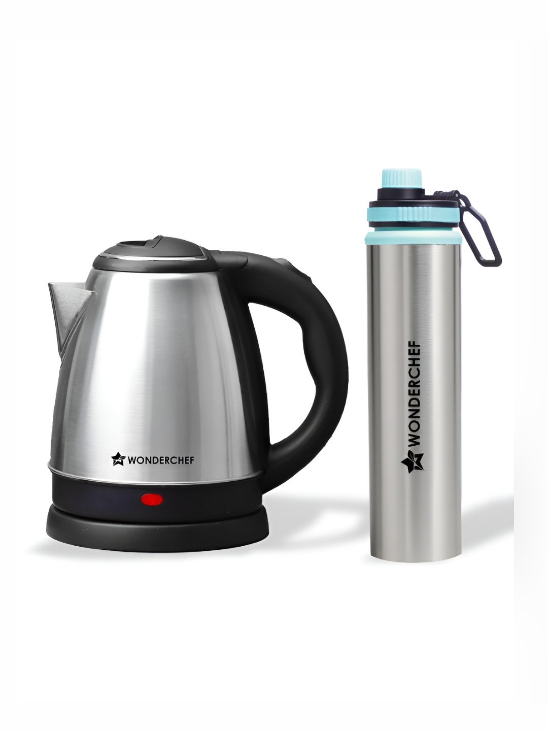 Wonderchef Acura Stainless-Steel Kettle- 1.5 L with Sippy Bottle -750m