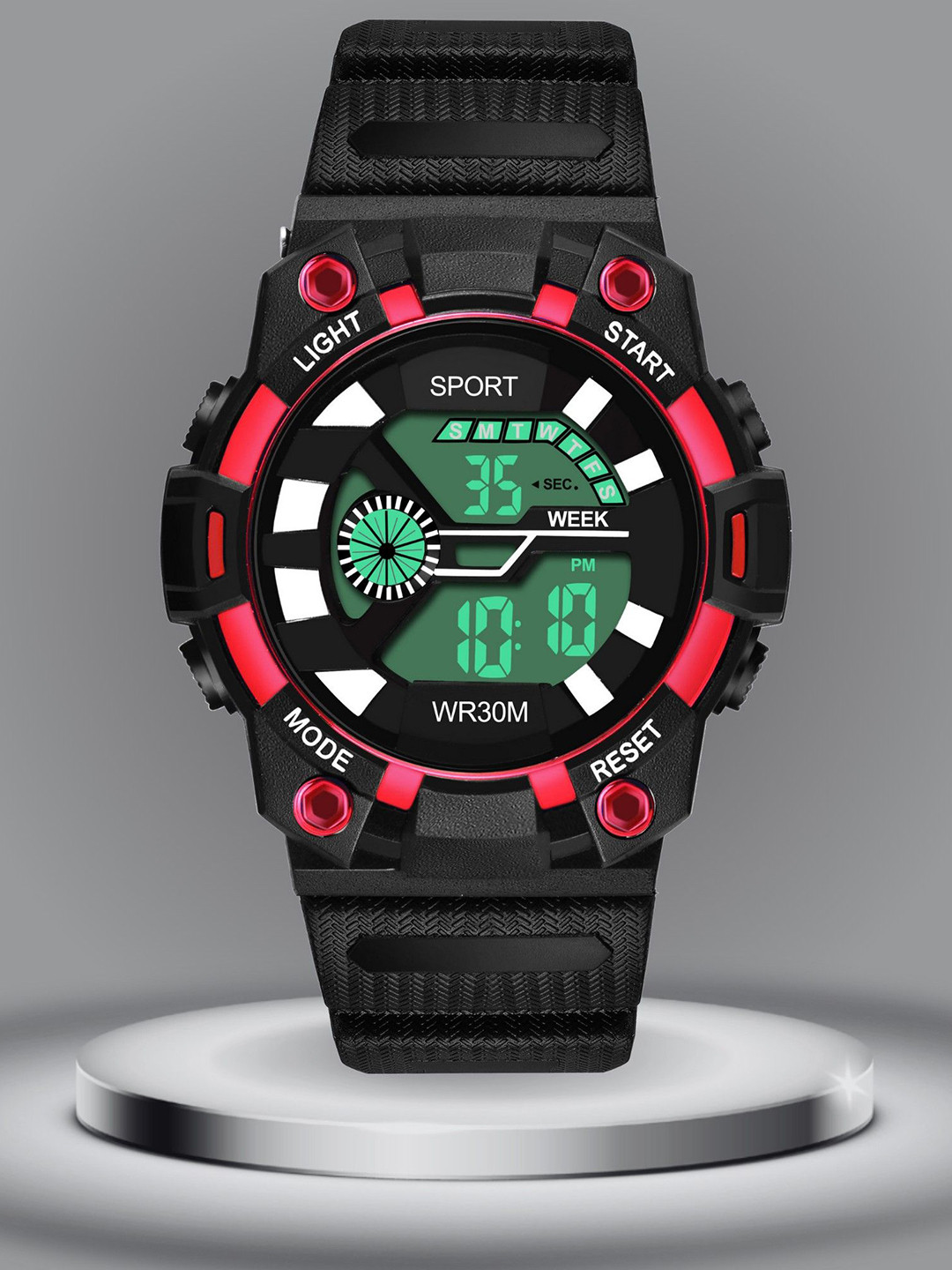 ON TIME OCTUS Kids Printed Dial & Straps Digital Watch DIGI-032 BLACK RED