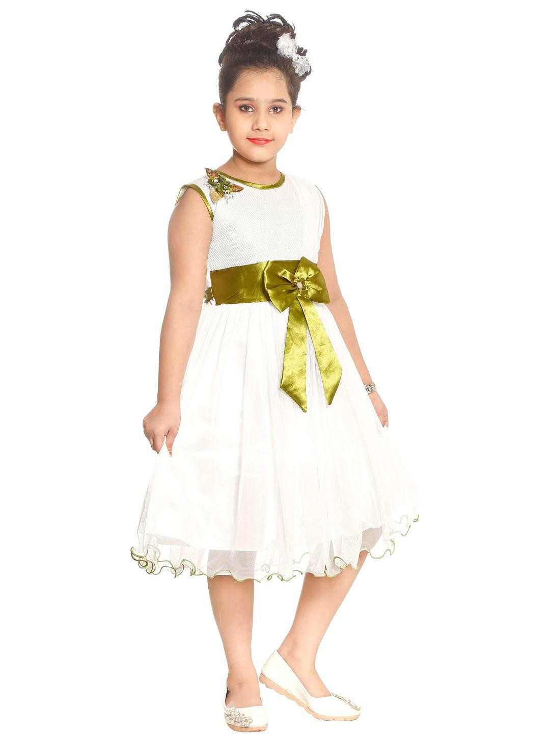 WILD EMPIRE Green Cotton Dresses