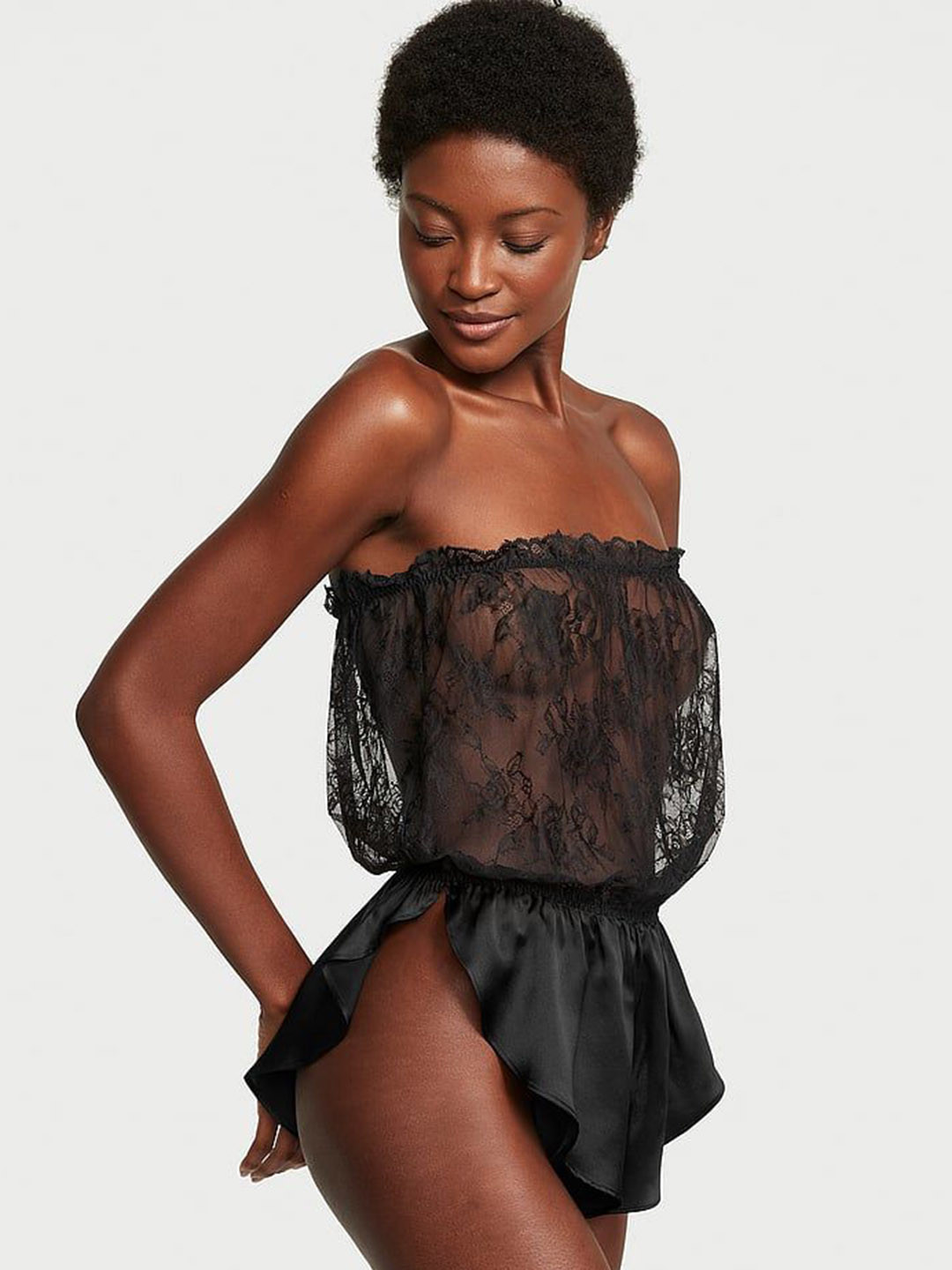 Victoria's Secret Strapless Baby Doll with Asymmetric