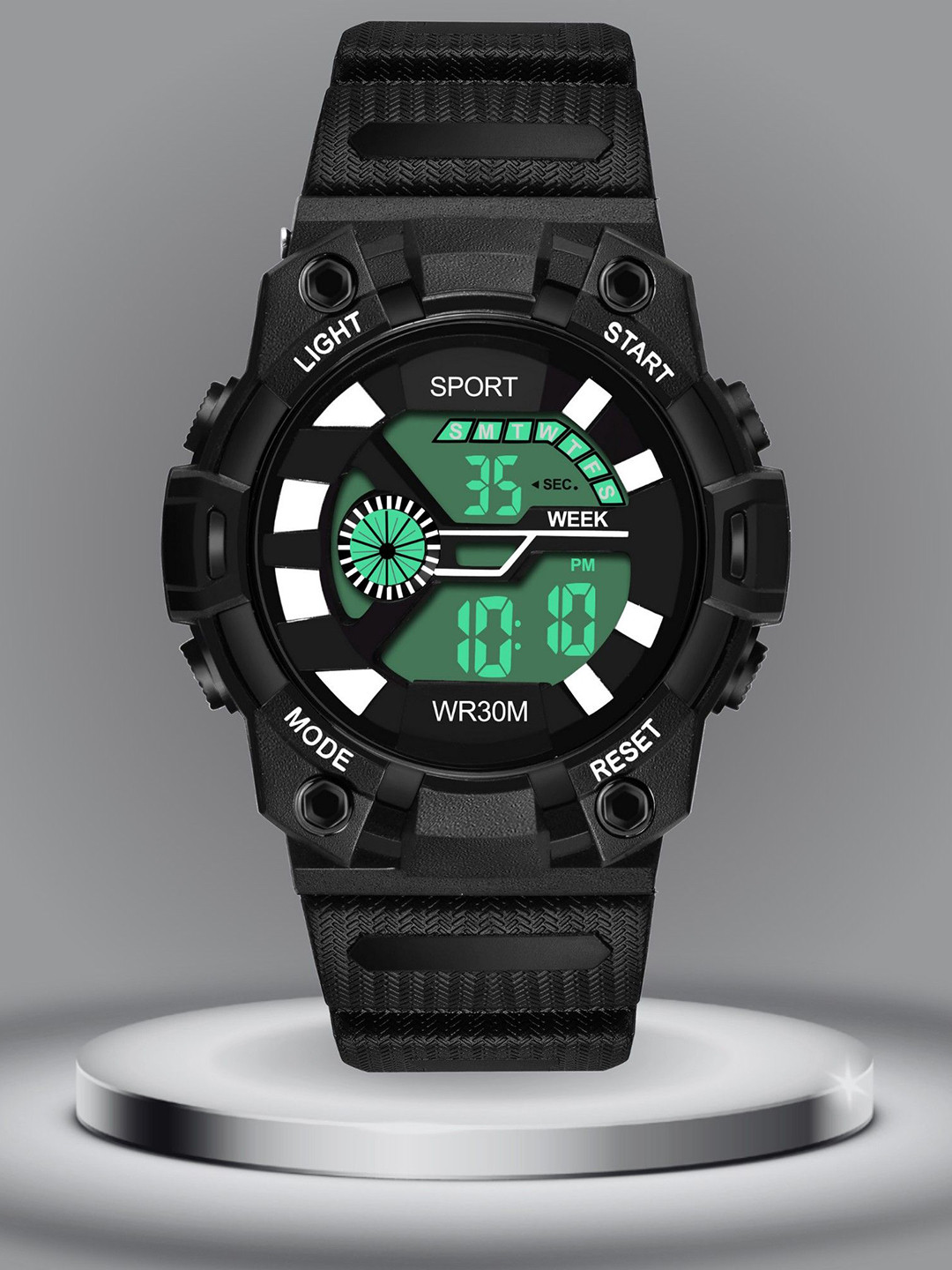 ON TIME OCTUS Kids Patterned Dial & Straps Digital Watch DIGI-032 BLACK