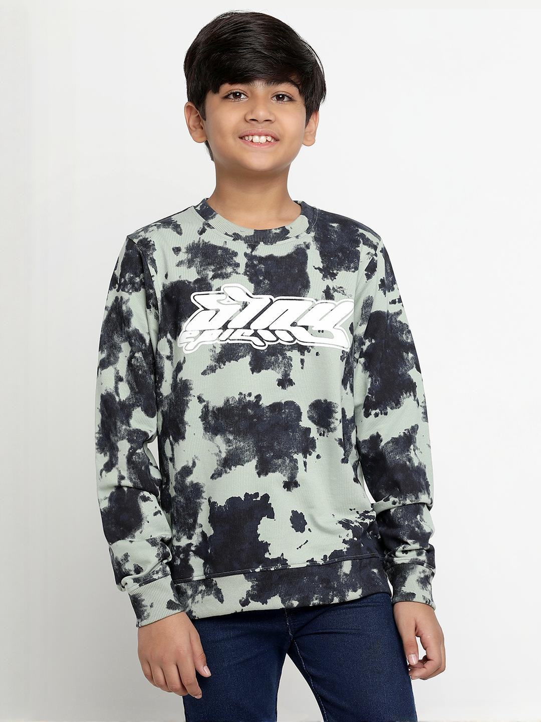 Lil Tomatoes Boys Tie Dye Full Sleeve Sweatshirt