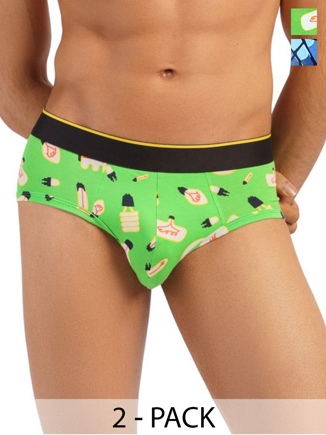 bummer Pack Of 2 Printed Low-Rise Basic Briefs BRICECA02L