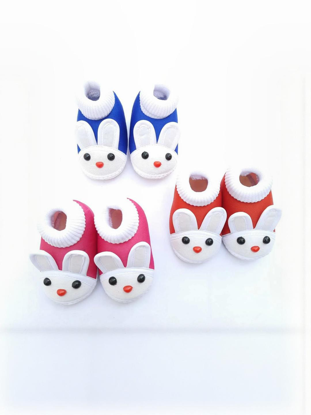 LMN CHILD CARE 3 Pair Kids Cotton Booties