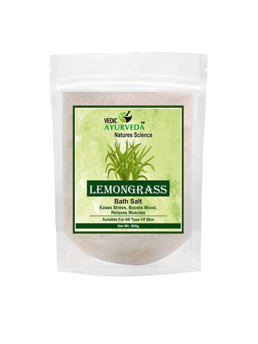 VEDICAYURVEDA Lemongrass Bath Salt With Vitamin E - 500 g