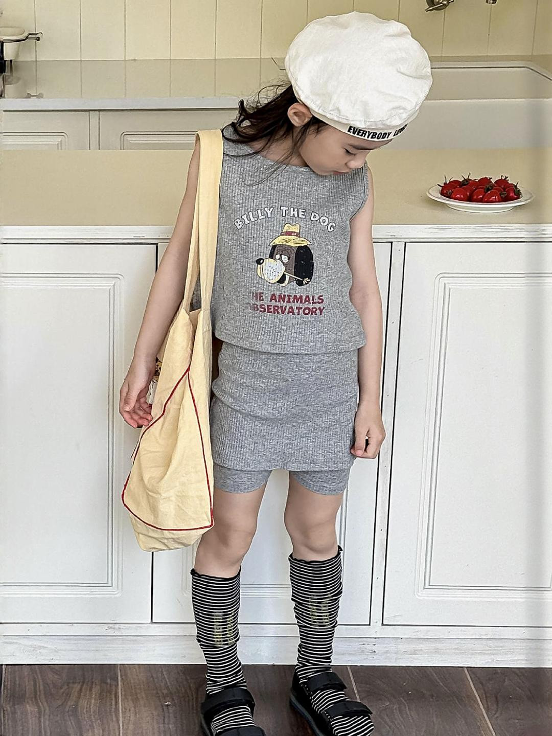 LULU & SKY Girls Animal Graphic Printed Vest With Skort
