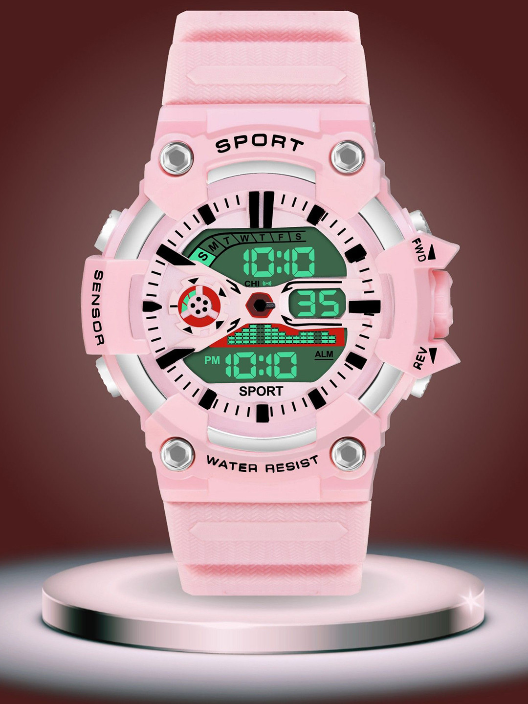 ON TIME OCTUS Kids Dial & Led Backlight Digital Watch DIGI-034 PINK
