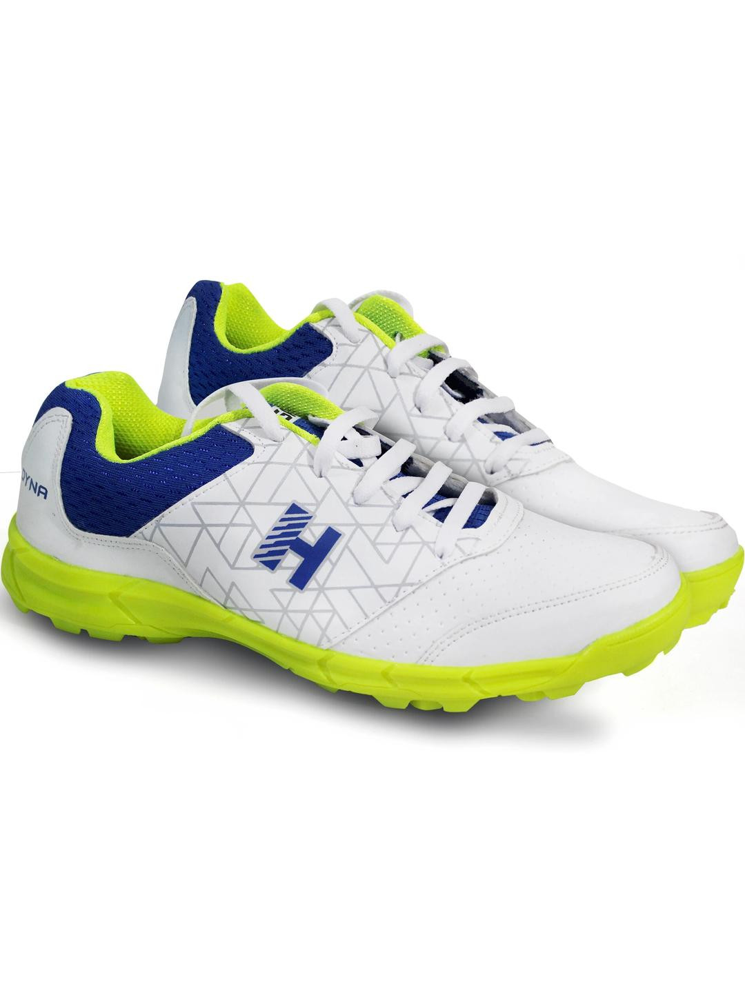 HEEGA Green Marking Synthetic Cricket Sports Shoes