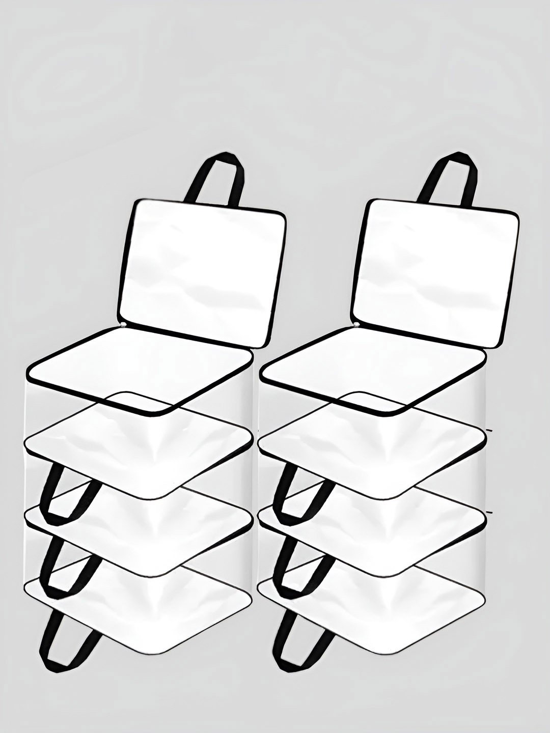 Ajabh Transparent Set Of 6 Saree & Blanket Storage Organisers With Zipper & Handles