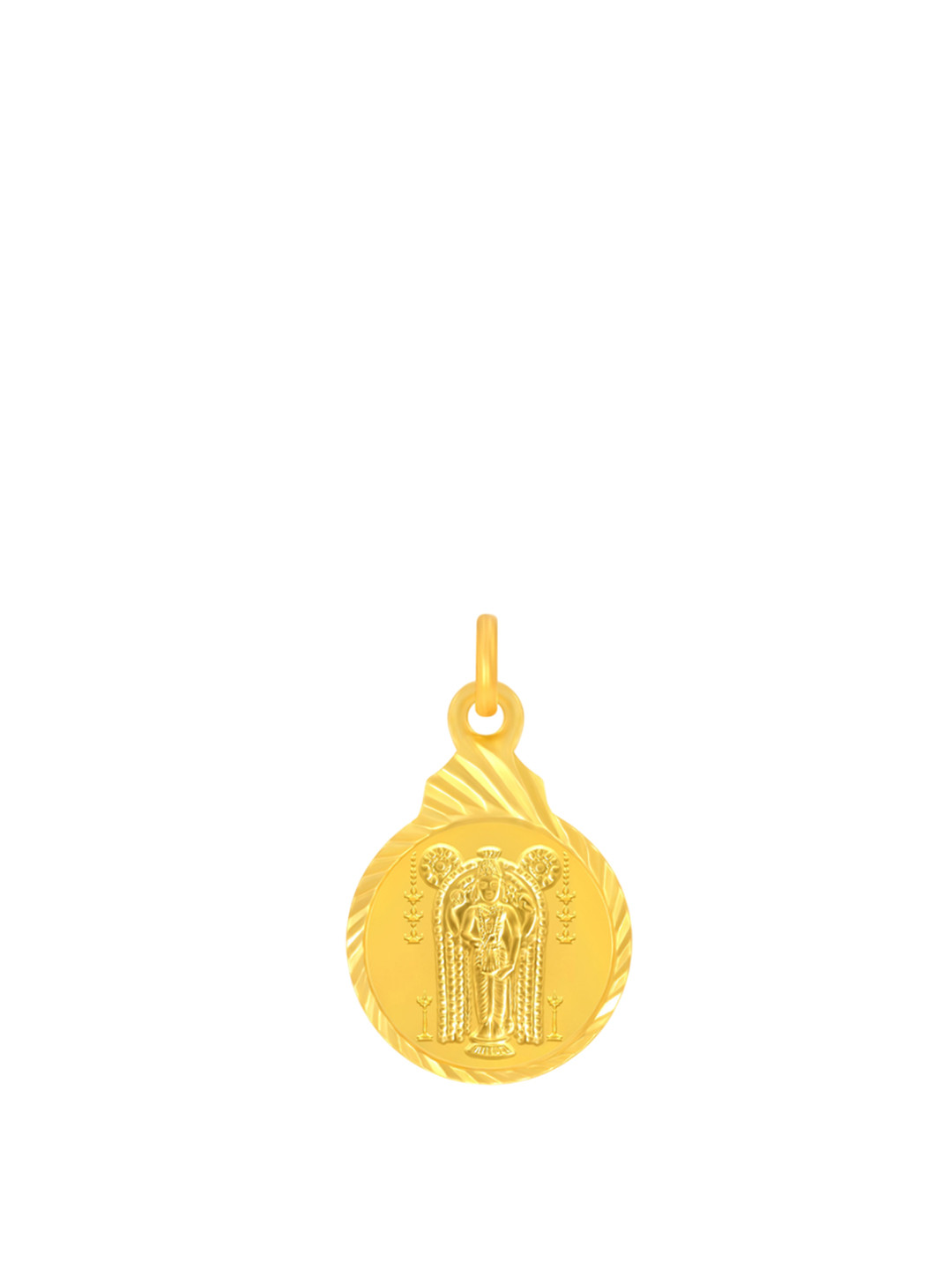 BHIMA22K BIS Hallmark 916 Purity Yellow Gold Guruvayoorappan Pendant
