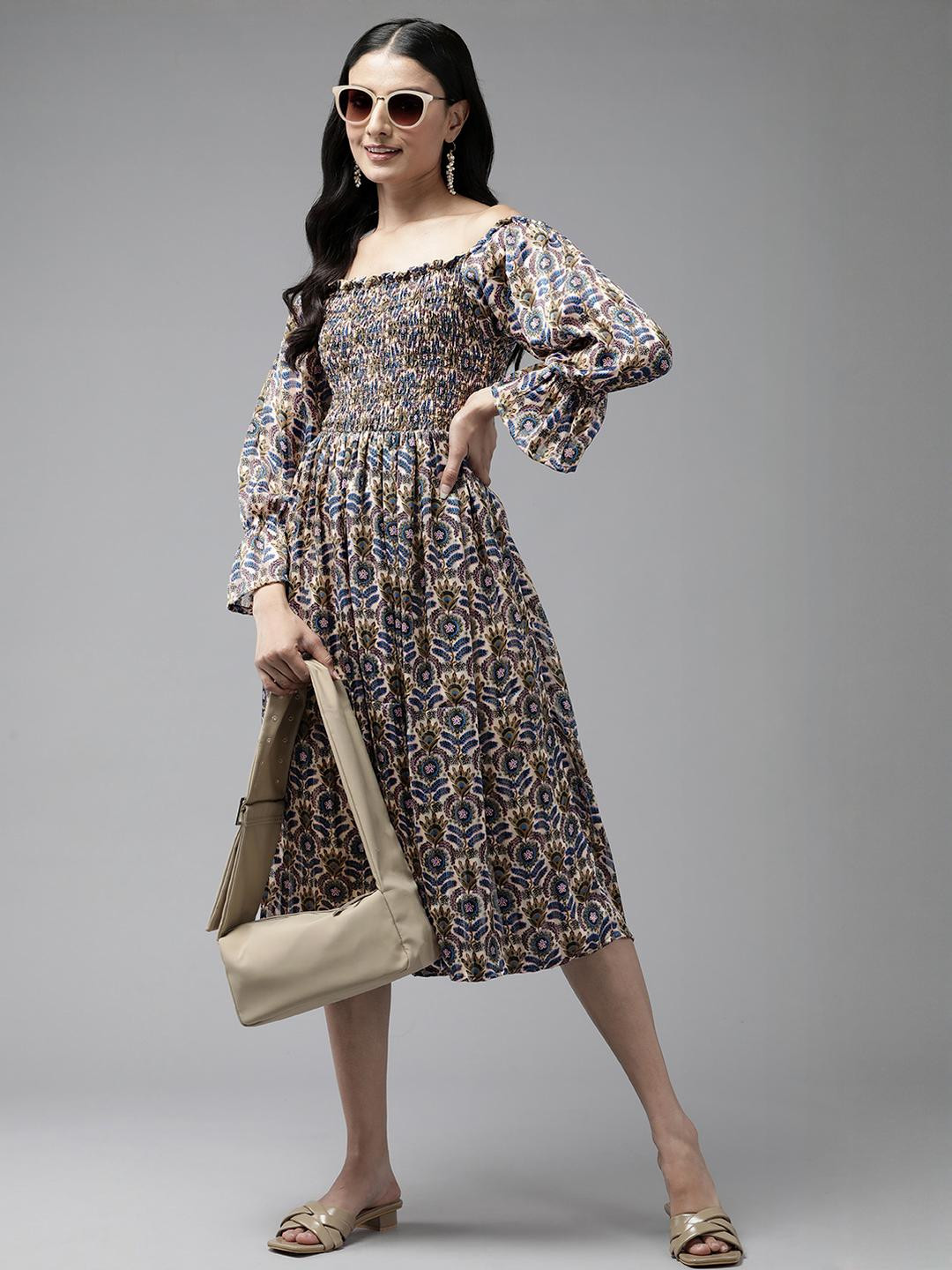 Beige Georgette Dresses