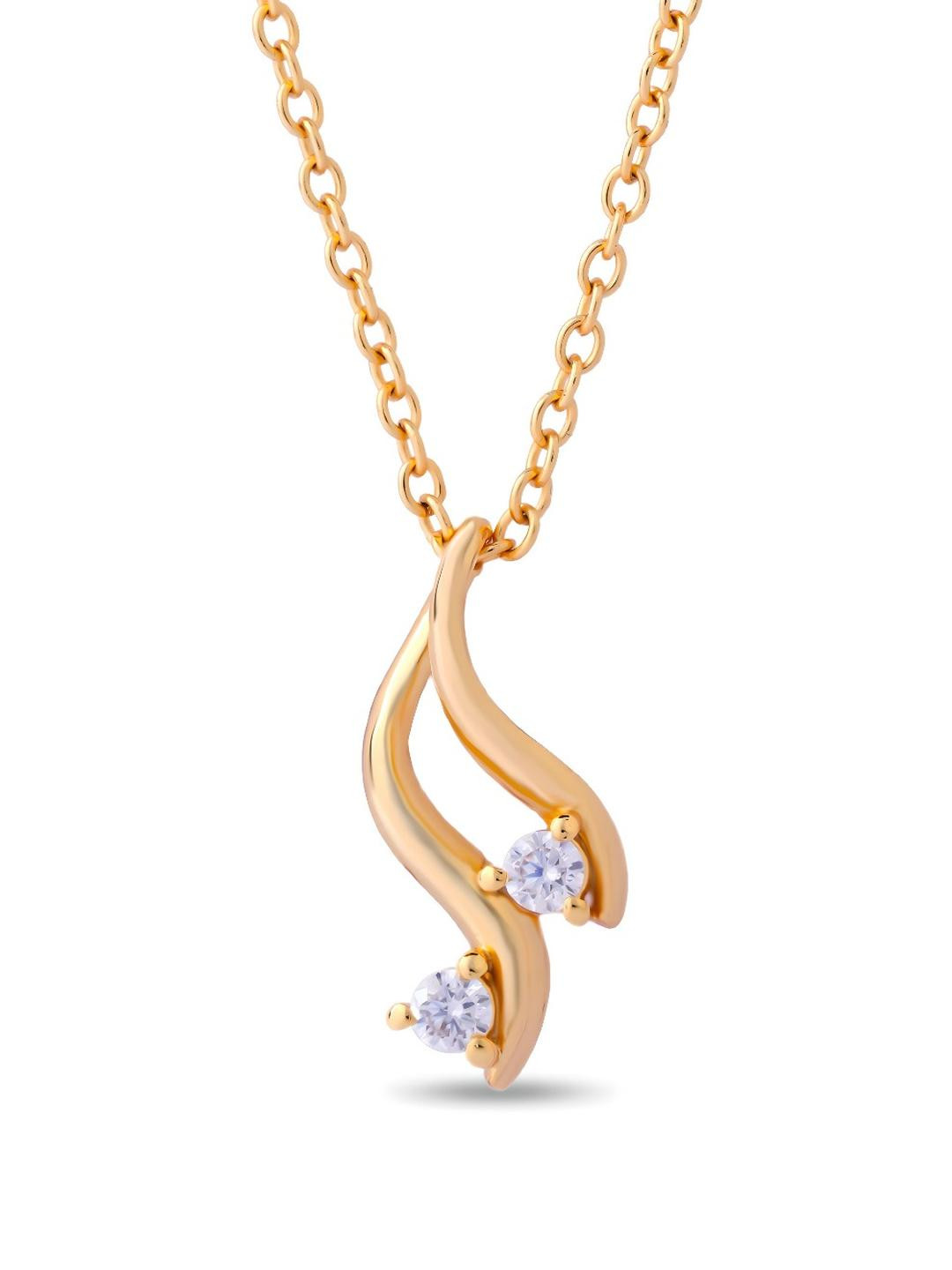 RAGABANDHA DESIGN STUDIO Gold Plated Chain With Cubic Zircon White Stone