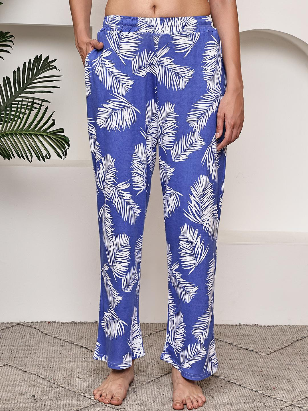 GRAGE Blue White Leaf Lounge Pant