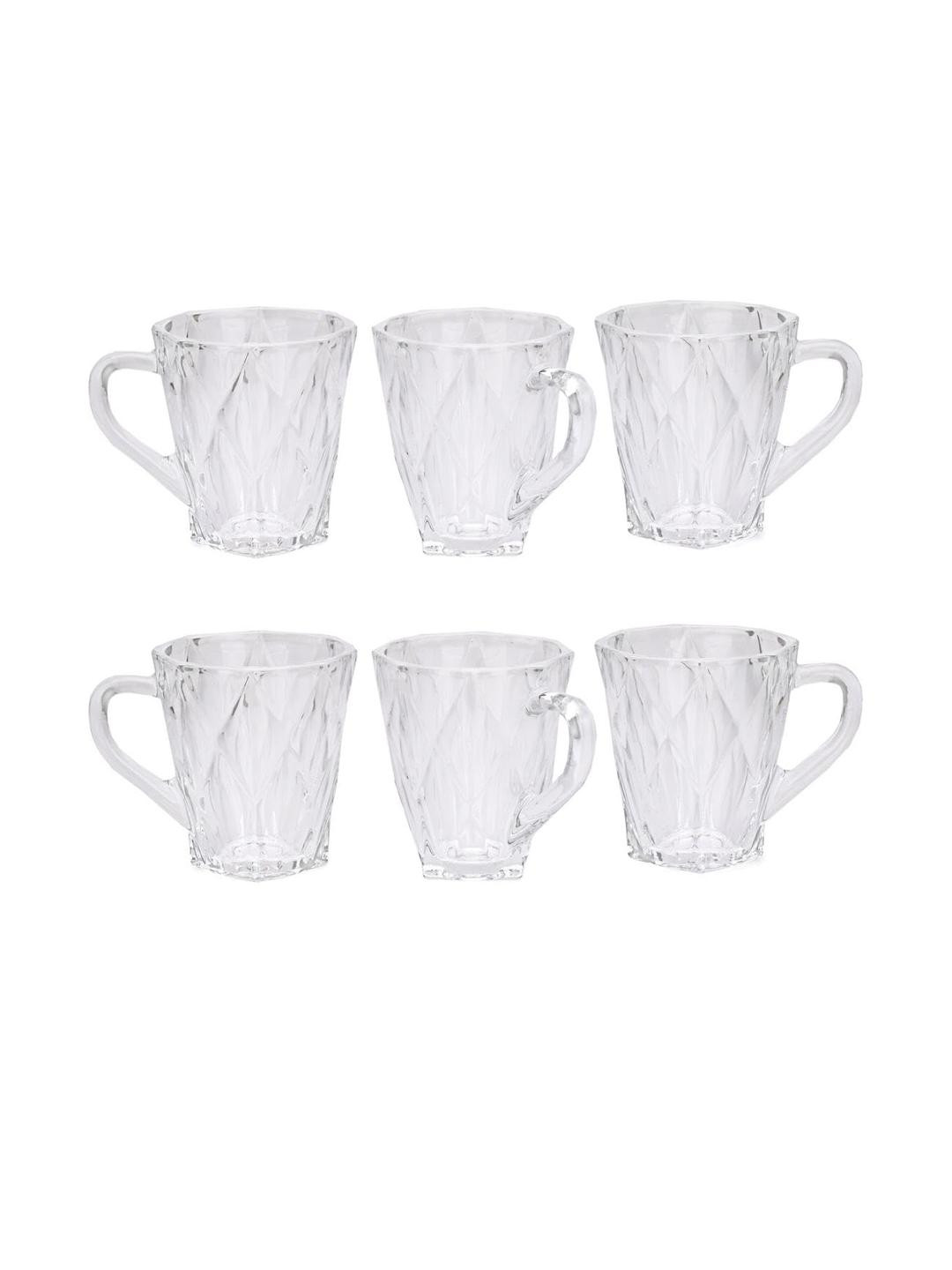 Somil Clear Glass Coffee & Tea Cup / Mug, Enjoy Your Drink in Style, Pack of 6, 140 Ml, 7.5 X 10.3 X 9 CM