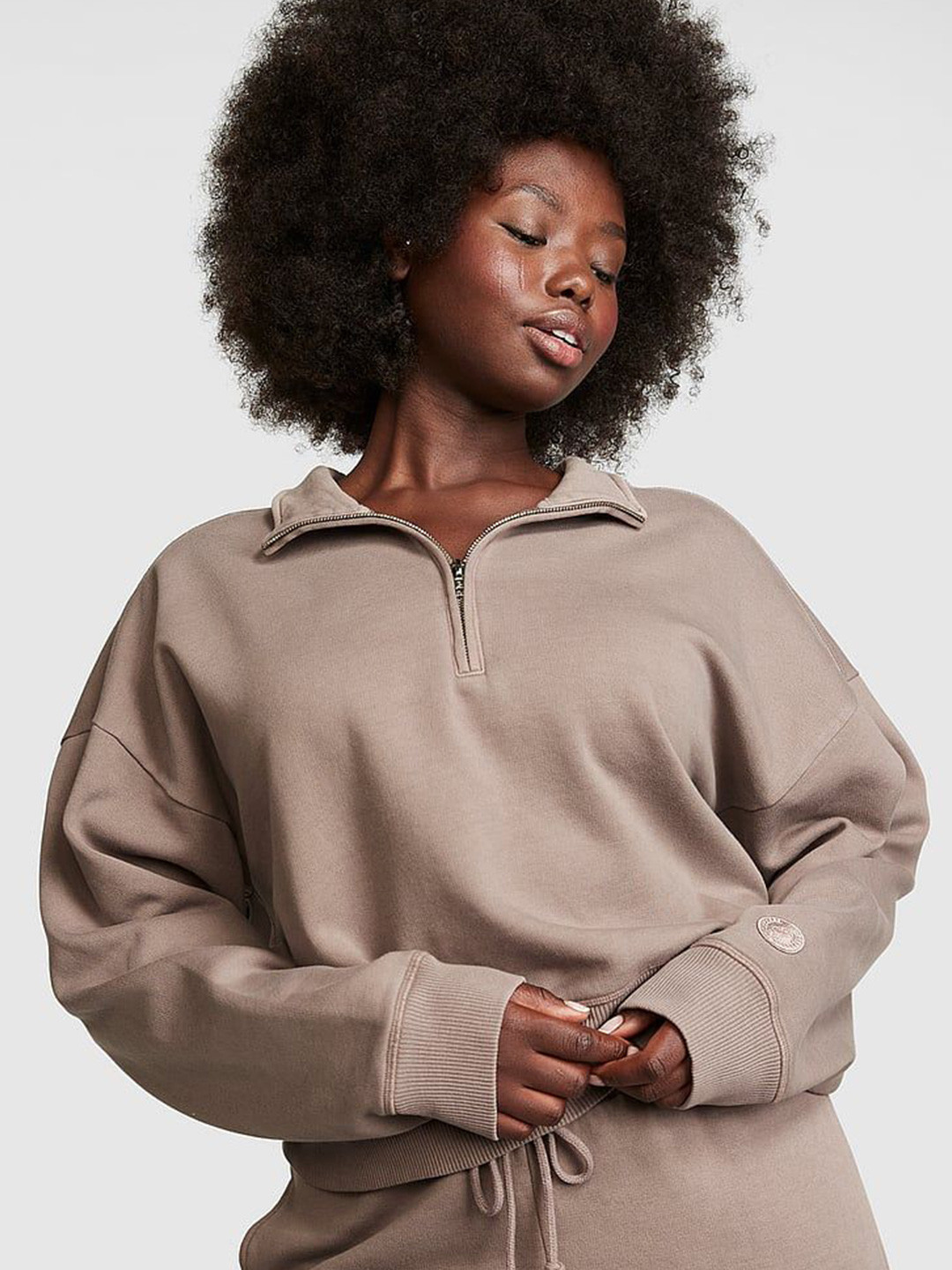 Victoria's Secret Women Mock Collar Pullover Sweatshirt