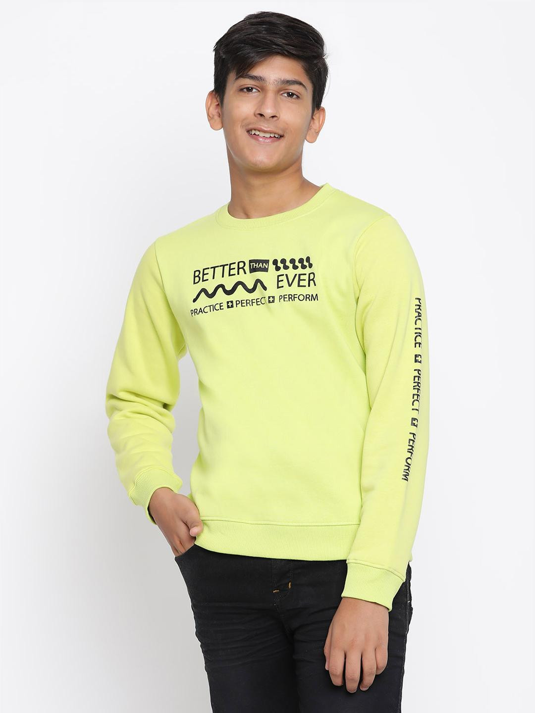 Lil Tomatoes Boys Typography Printed Sweatshirt