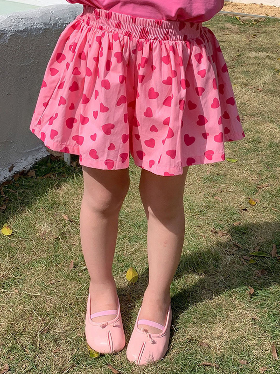 LULU & SKY Girls Conversational Printed Loose Fit High-Rise Wide Leg Shorts