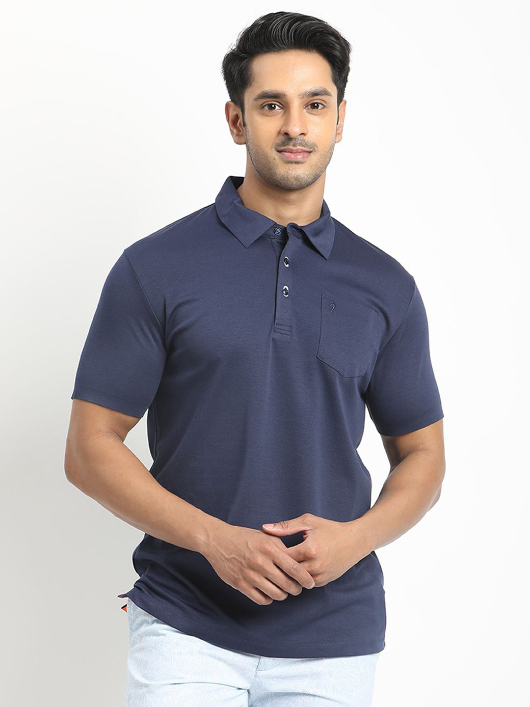 Indian Terrain Polo Collar Short Sleeves Regular Fit Pockets T-Shirt