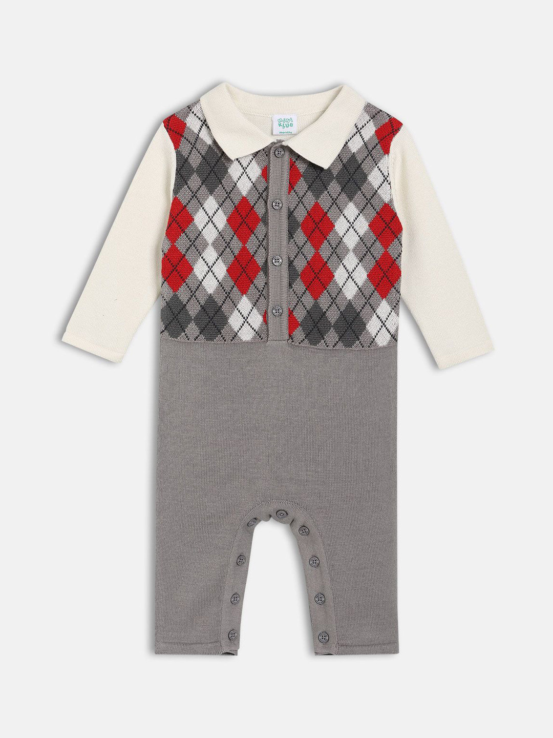 MINI KLUB Infant Boys Self Designed Shirt Collar Rompers