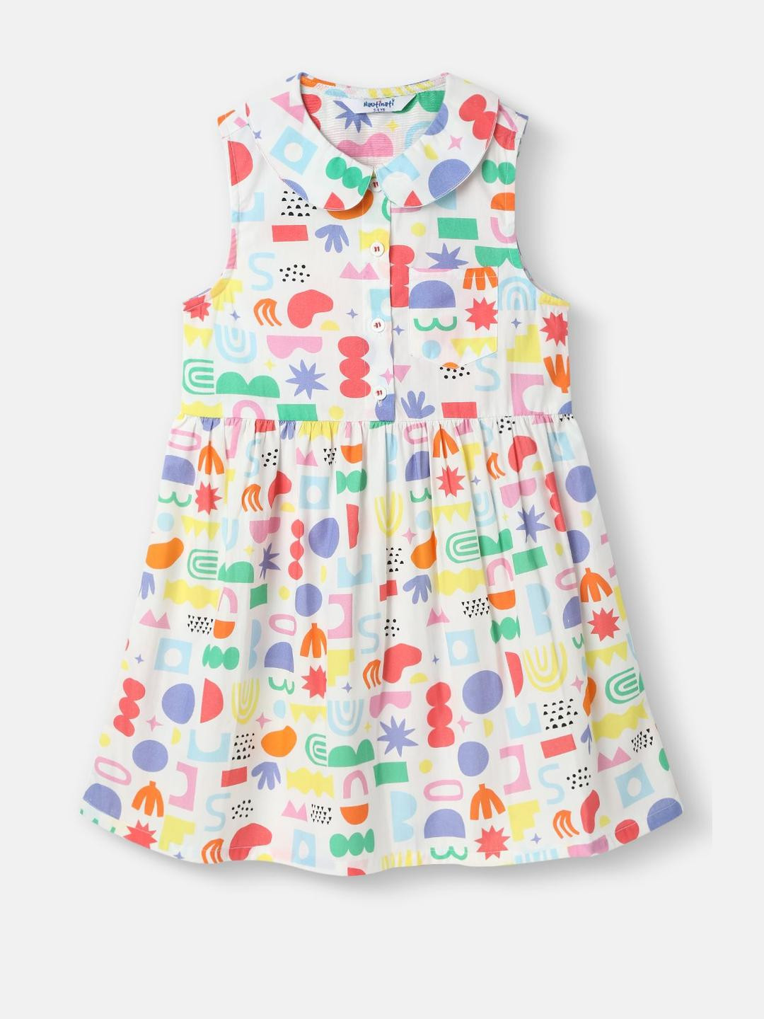 Nauti Nati Girls Print A-Line Dress