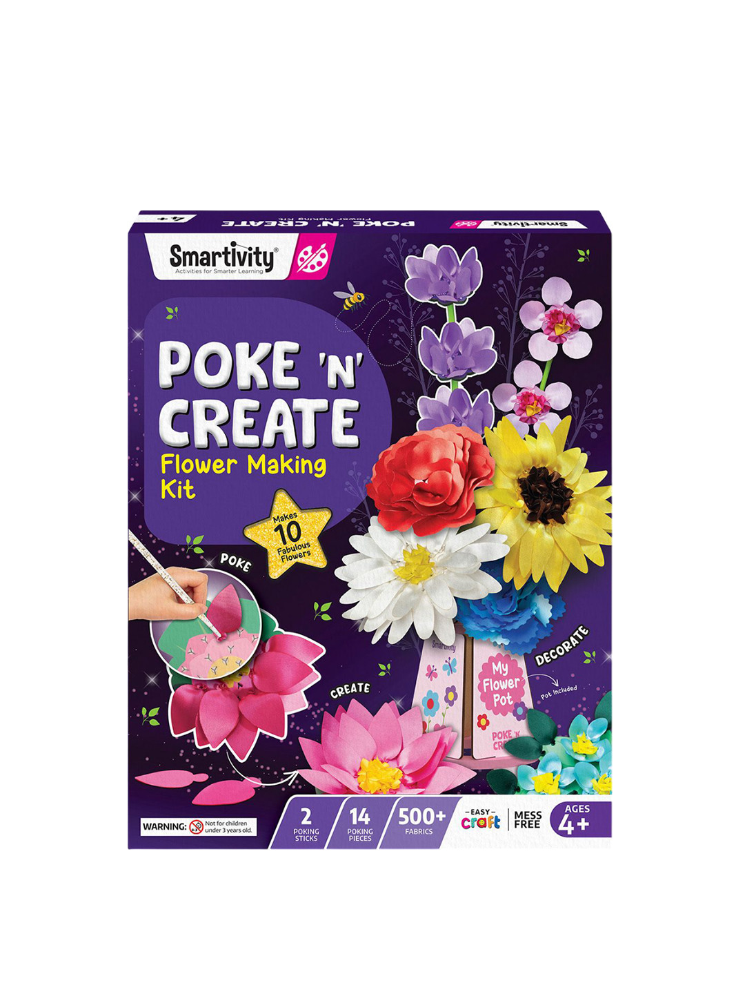 Smartivity Poke 'n' Create Kids BPA Free Motor Skills Flower Making Kit