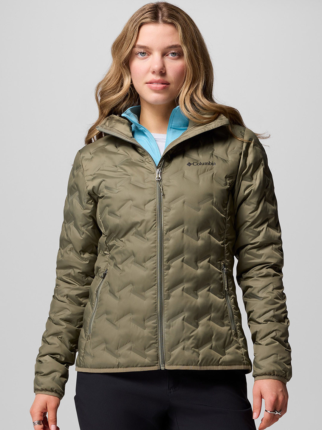 Columbia Women Hooded Solid Lightweight Casual Puffer Jacket
