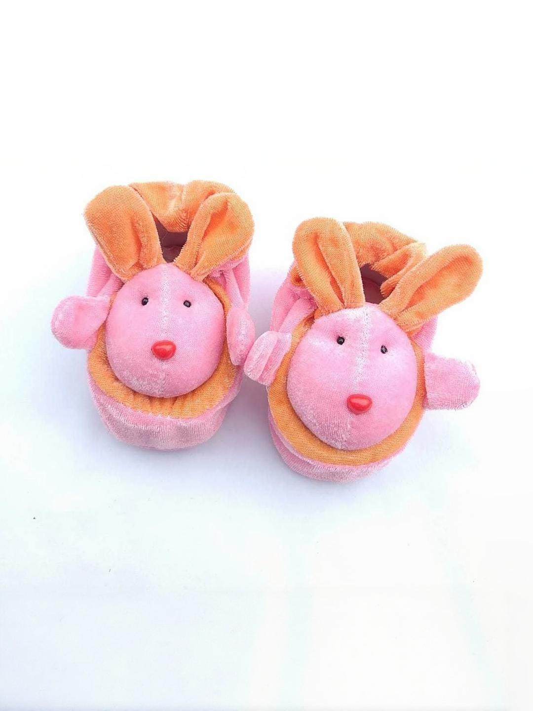 LMN Child Care Unisex Pink & Orange Booties