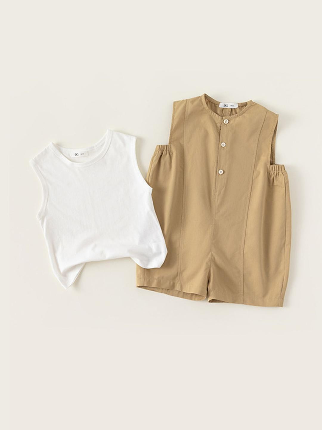 LULU & SKY Kids Dungaree With Vest