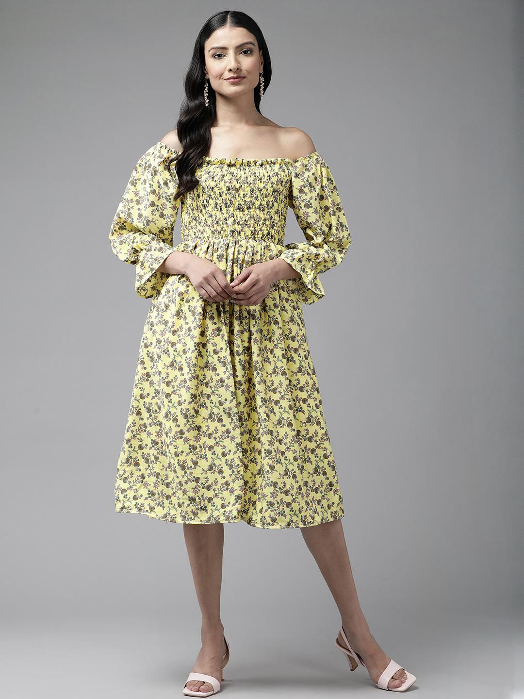 Yellow Georgette Dresses