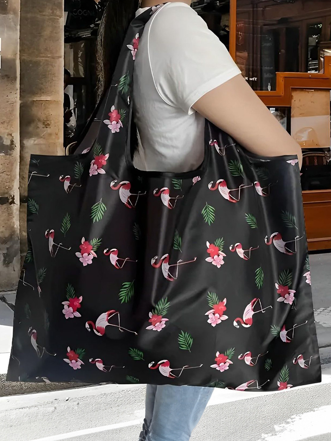 MOMISY Printed Leather Shopper Tote Bag