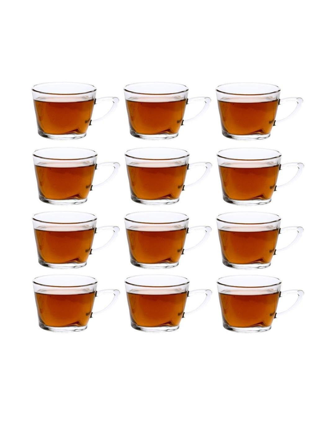 Somil Clear Glass Coffee & Tea Cup / Mug (170 Ml), Enjoy Your Drink in Style8.5 X 11.5 X 6.7 Cm, Pack of 12