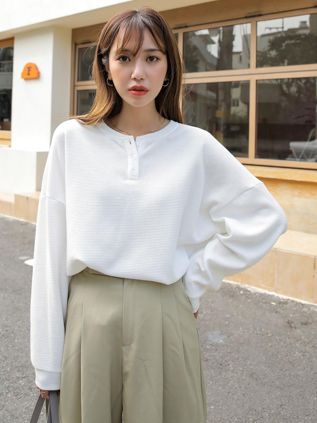 RAHI TRENDZ Self Design Cuffed Sleeves Regular Top