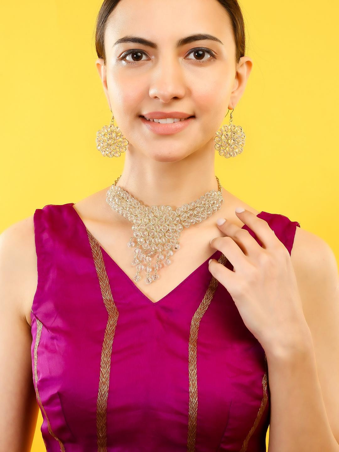 EIT Collection Gold-Plated Synthetic Crystals Necklace