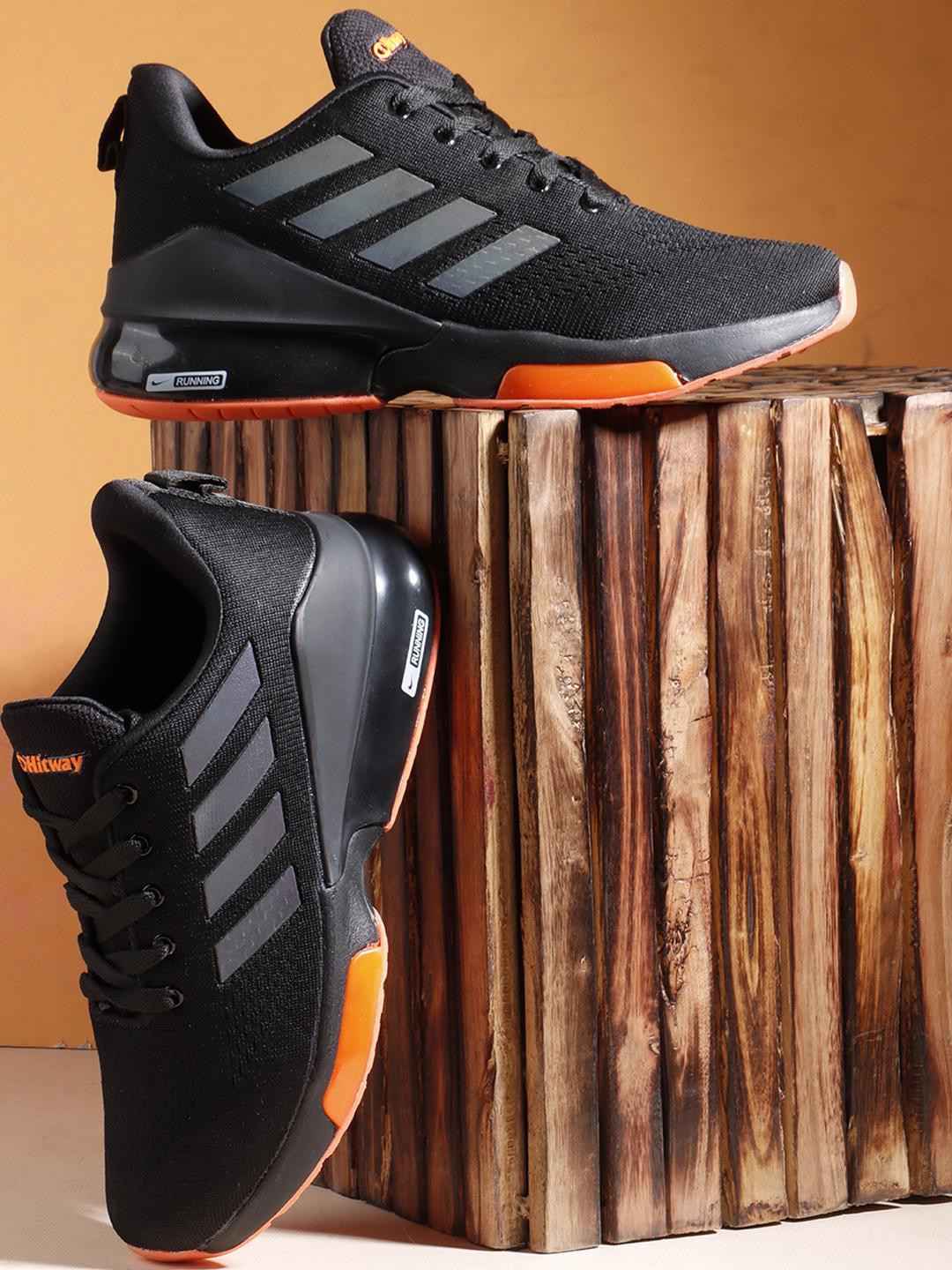 HITWAY Black Non-Marking Mesh Walking Sports Shoes