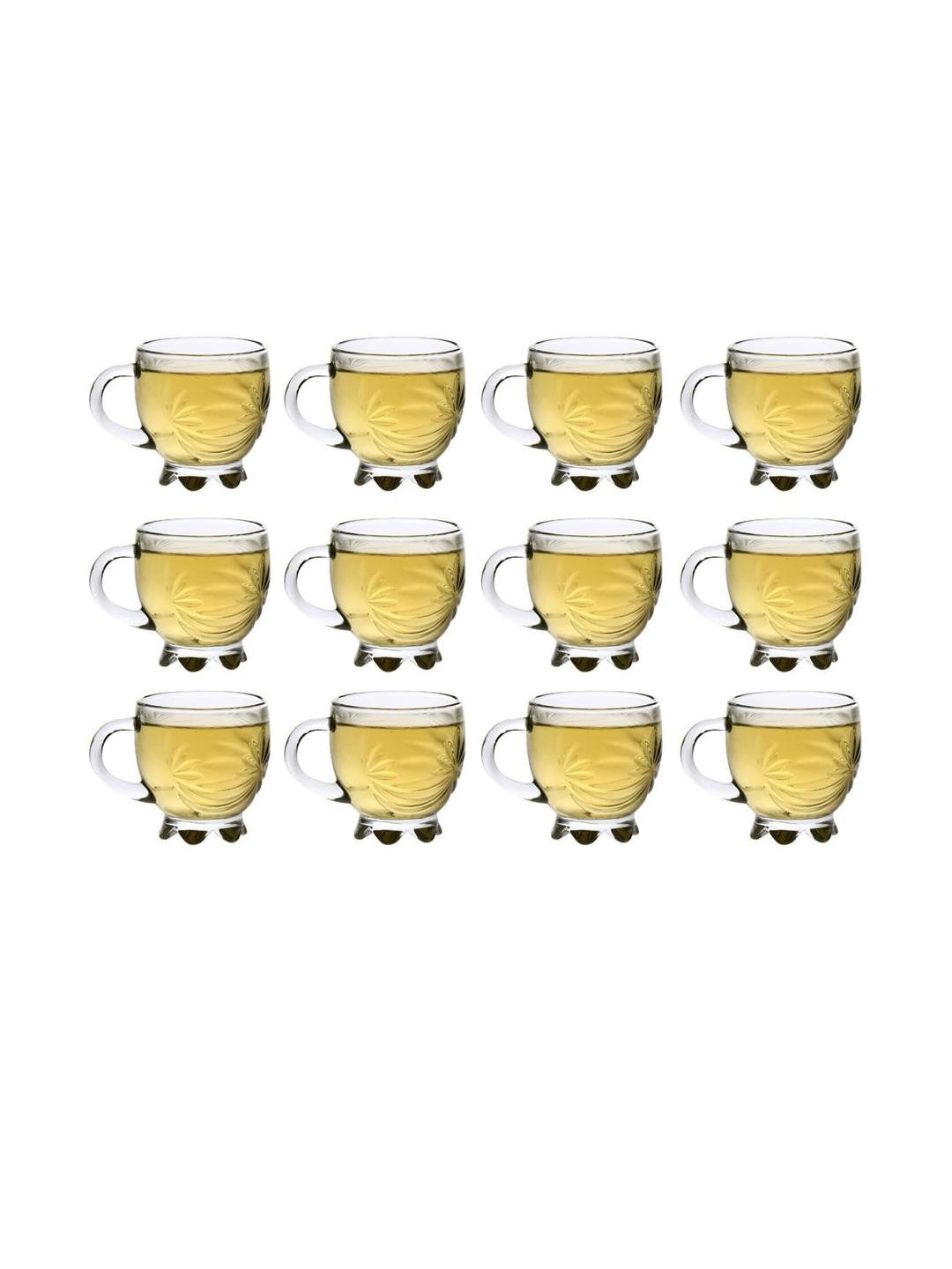 Somil Clear Glass Coffee & Tea Cup / Mug (100 Ml), Enjoy Your Drink in Style7 X 9.5 X 7.5 Cm, Pack of 12