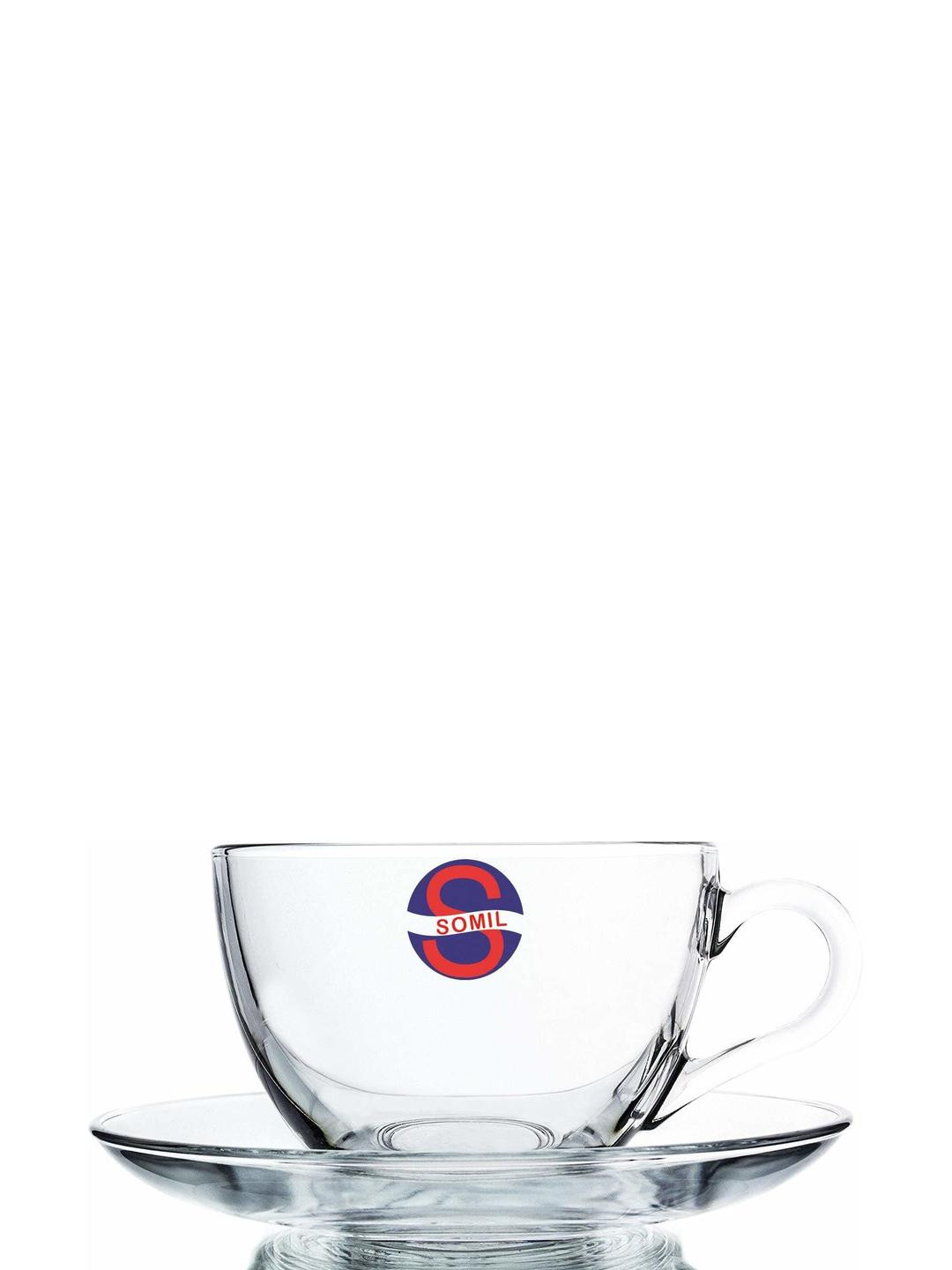 Somil Designer Stylish Cup & Saucer Set of 1, for Serving Tea, Coffee and Other Drinking Baverage, Cup-170 ml, Plate- 60 ml ml