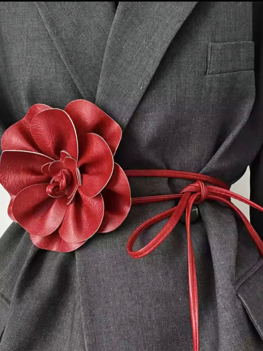 Beau Design Women Floral Tie-Up Belt