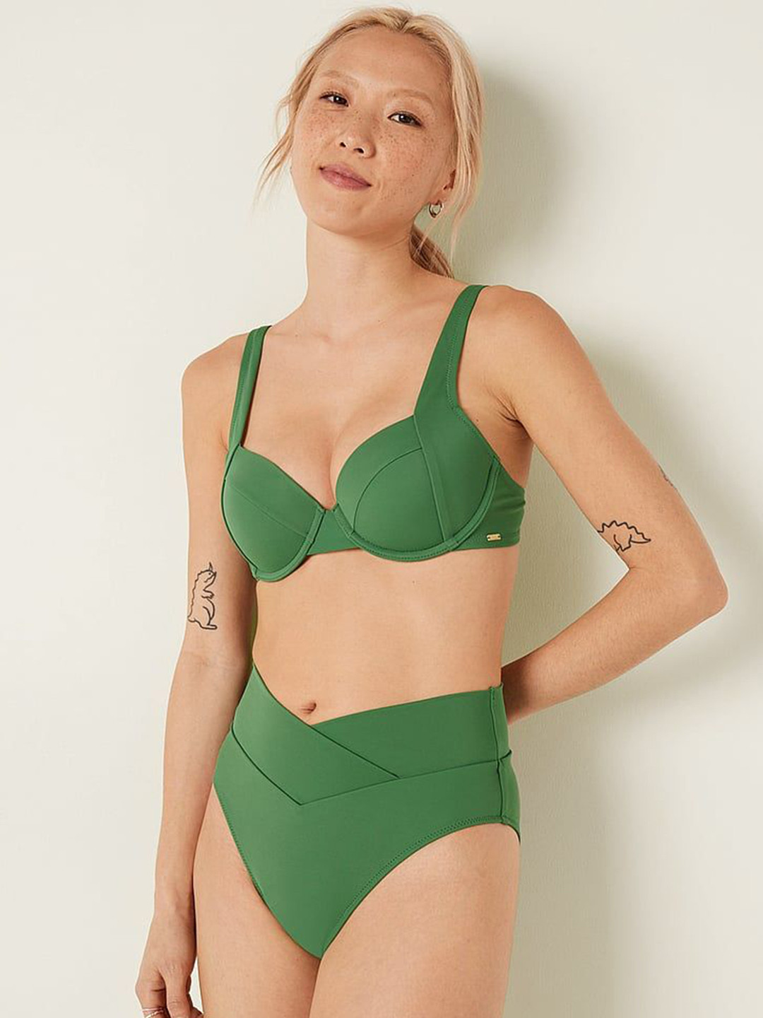 Victoria's Secret PINK V Crossover High-Waist Bikini Bottom