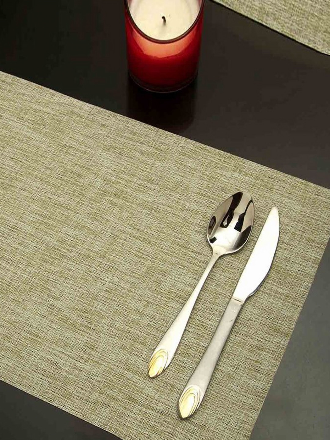 OBSESSIONS 6-Pcs Olive-Green Dining Table Placemats