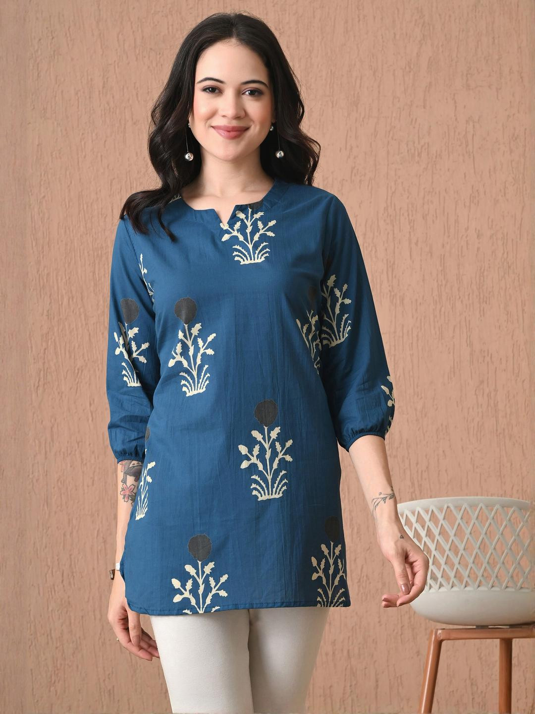 Rimika Women Ethnic Motifs Printed Pure Cotton Kurti