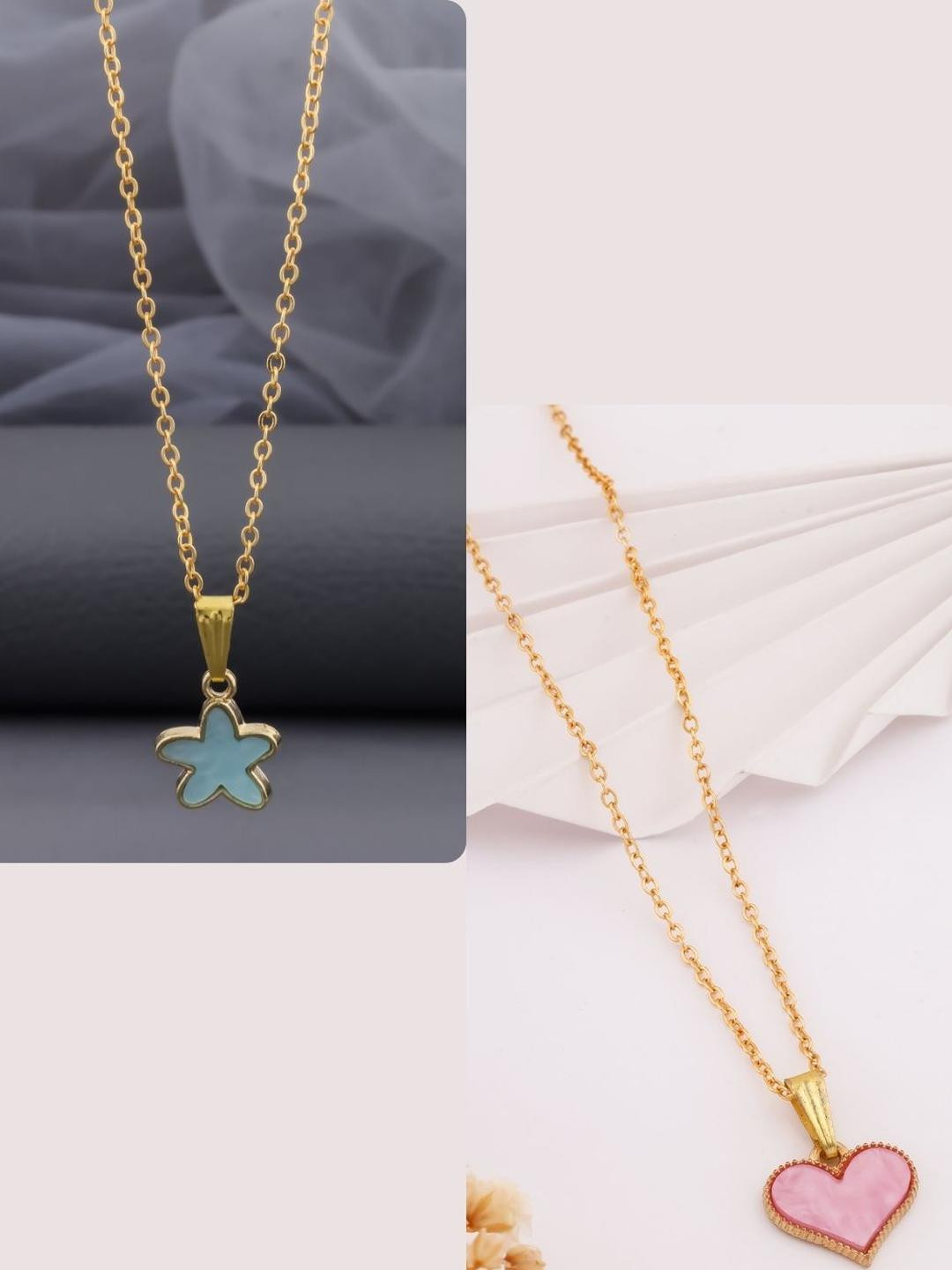 DressBerry Women Set of 2 Elegant Charm Necklace Chains