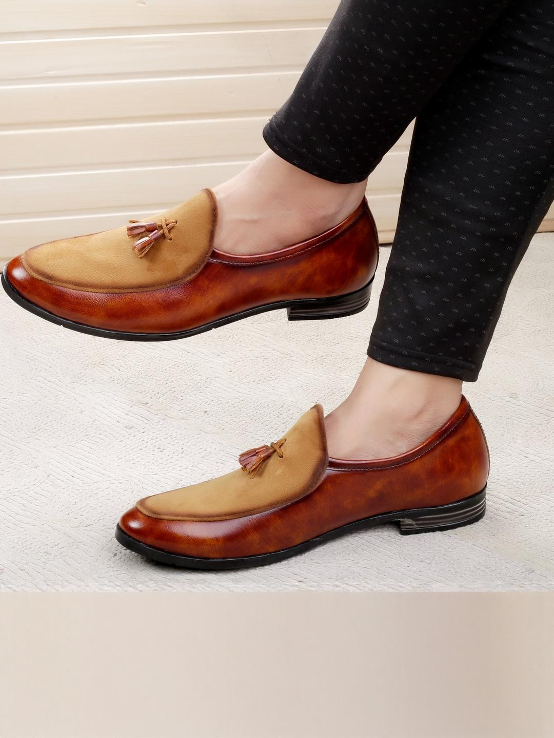 jetfighter Tan Patent Leather Casual Shoes